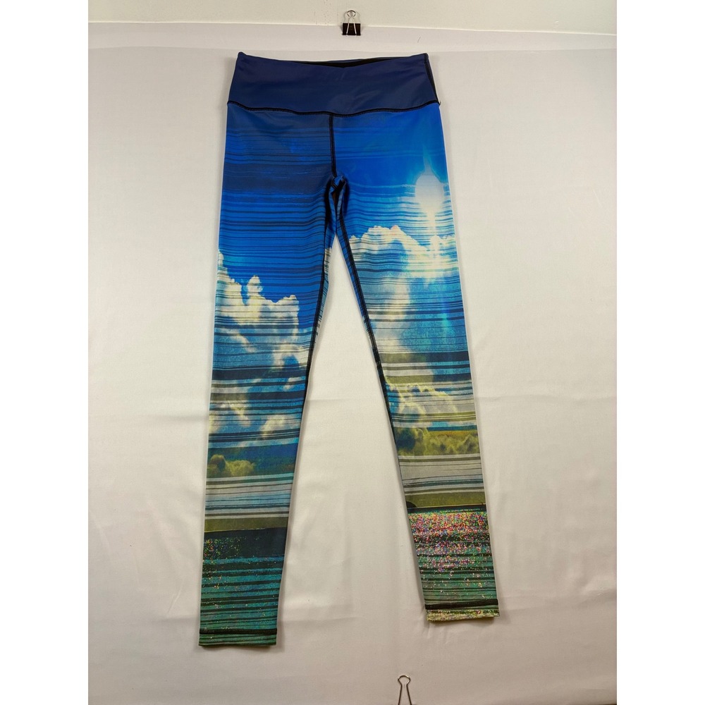 Victoria's Secret VSX Sport Knockout Leggings Women M Blue Cloud Print Tight